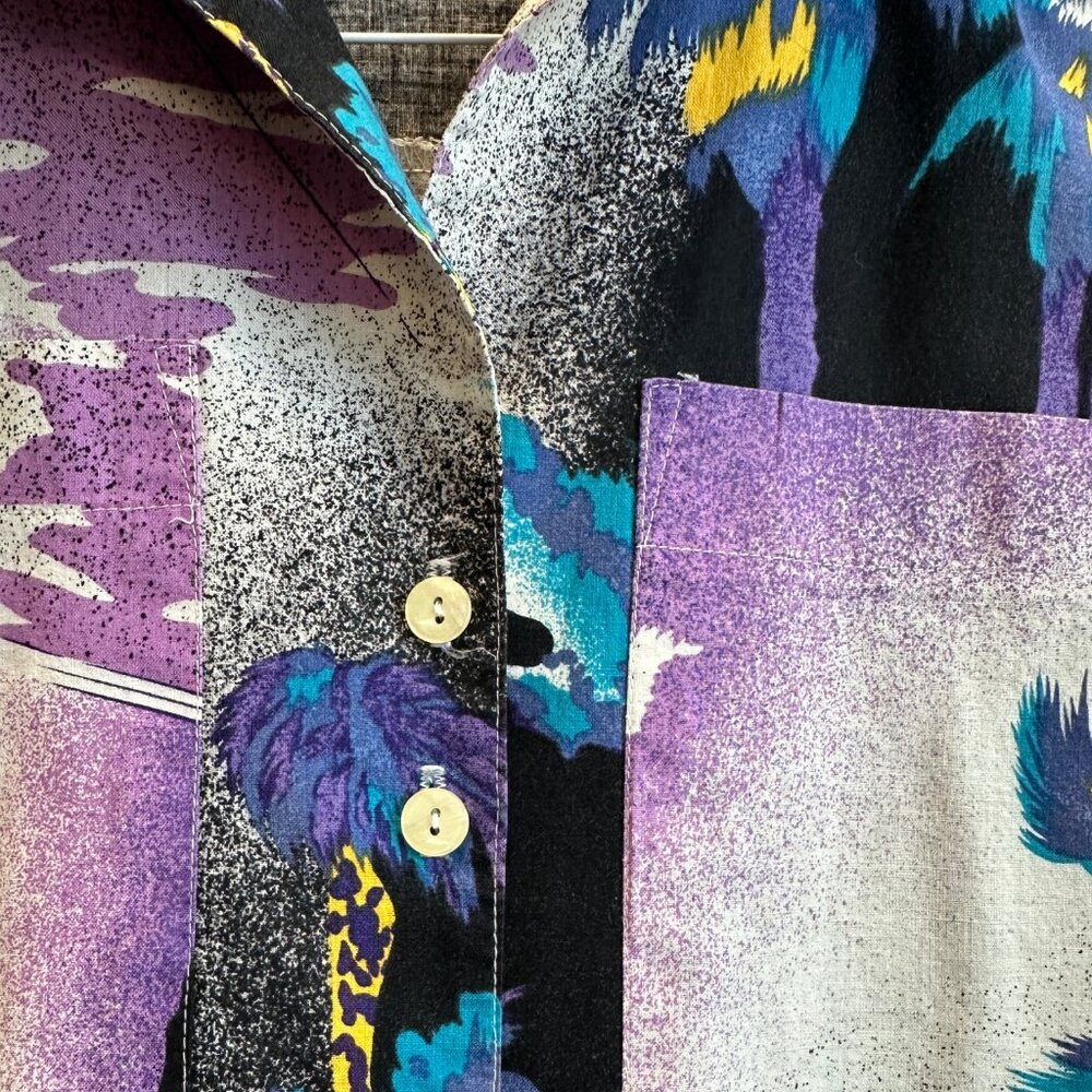 Guess Vintage California Beach Club Shirt 90s Palm Tree Surf Style XL - Picture 4 of 7